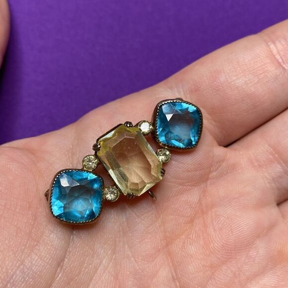 💛 Vintage Avon Sterling Crystal Brooch/Pendant - Picture 6 of 7